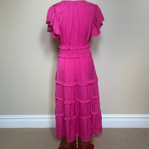 Pinch Vibrant Pink Tiered Midi Dress - Picture 3 of 6